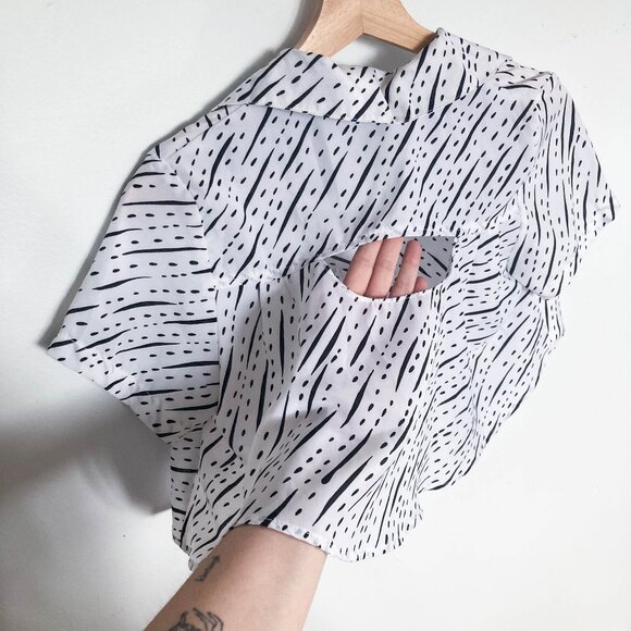 Nasty Gal Black and White Button Down Shirt - Picture 11 of 12